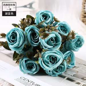 ช่อดอกไม้ประดิษฐ์,6หัวตกแต่งแบบโรแมนติกสำหรับบ้านงานแต่งงานดอกไม้ประดิษฐ์ - Product Image 3