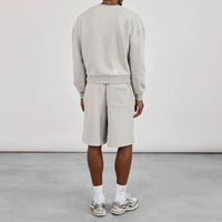 Ensemble 2 pièces pour homme : Sweat-shirt à col rond oversize et short, tenue décontractée ample et polyvalente avec poches latérales