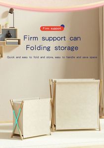 Panier à linge ménager avec couvercle, panier de rangement pour vêtements sales, grand panier à linge, panier à linge pliable - Product Image 5