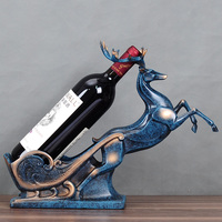 Artisanat en résine de style européen-nordique, décoration moderne et simple pour salon, porte-vin en forme de cerf porte-bonheur, figurine sculptée, art animalier