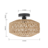 Plafonnier LED moderne en fer style Wabi-Sabi avec papier parchemin, indice de protection IP33, blanc chaud, pour la maison, le bureau, le couloir, la chambre