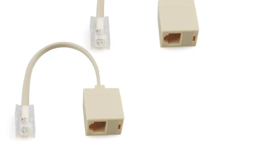 Cable Rj45 Beige RJ45 To RJ11 Adapter Cable Ethernet RJ45 8P4C Male To Telephone RJ11 6P4C Female Adapter Converter