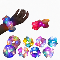 Scrunchies lumineux à LED personnalisés en satin imprimé sérigraphié pour anniversaire, Noël, Halloween, fête