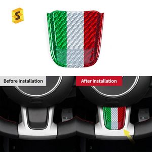 Accesorios Interiores de Fibra de Carbono Real Shasha para Fiat, Piezas Inferiores del Volante con Bandera Italiana, para <span class=keywords><strong>Abarth</strong></span> 595 Fiat <span class=keywords><strong>500</strong></span> - Product Image 4