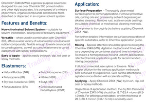 Adhesivo Termoestable Chemlok <span class=keywords><strong>234X</strong></span> para Unión de NR, NBR, EPDM y CR a Sustratos Metálicos de Acero y Aluminio - Product Image 2
