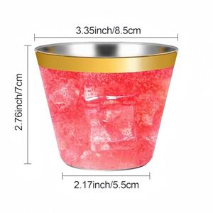 Vasos de Plástico Transparente de 9 oz con Logotipo Personalizado, Vasos de Vino Desechables con Borde Dorado para Fiestas, Bodas, Cócteles - Product Image 2