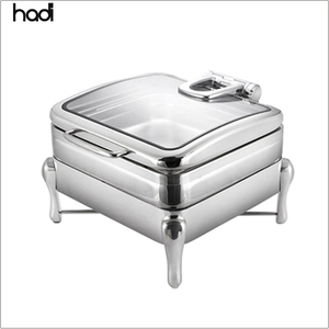 Calentador de comida para buffet de Catering, Dubái, calentador eléctrico de inducción de cobre Rosa cuadrado de 6l