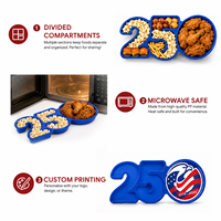 Assiettes divisées écologiques, micro-ondables, non toxiques en PP, pour frites et pop-corn