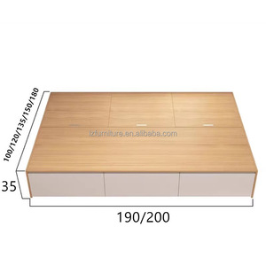 Meubles de chambre modulaires personnalisables et économiques, lit de rangement en bois avec bureau, armoires murales et étagères pour appartements studios - Product Image 5