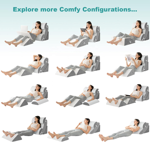 Ensemble d'oreillers en mousse à mémoire de forme confortable soutien du <span class=keywords><strong>dos</strong></span> soulagement de la douleur élévation des jambes oreiller orthopédique Wedge - Product Image 5