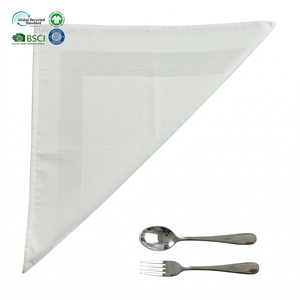 Serviette de table en satin de coton blanc de qualité commerciale, 20x20 pouces, ourlet simple, pour hôtels, banquets et traiteurs (vente en gros) - Product Image 1