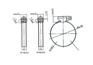12mm Bandwidth Stainless Steel Germany Type Pipe Hose <b>Clamps</b> for Connection and Fixing - Product Image 3