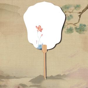 Chinesischer Reispapier-Fächer für DIY-Malerei Handfächer mit Quasten Holzgriff Graffiti-Handfächer Hochzeits-Werbegeschenk - Product Image 3