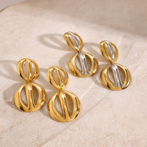 Vintage Retro Style Gold Plated <b>Stud</b> <b>Earrings</b> Geometric Flower Shape Party Fashion Jewelry - Product Image 4