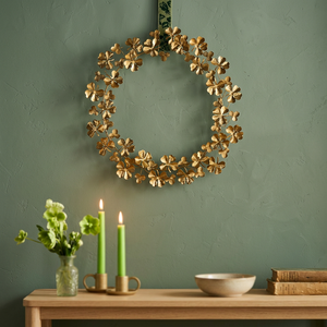 Guirnalda Decorativa Redonda de Metal Hecha a Mano con Flores de Trébol Doradas, Decoración Moderna para Colgar en la Pared del Hogar - Product Image 6