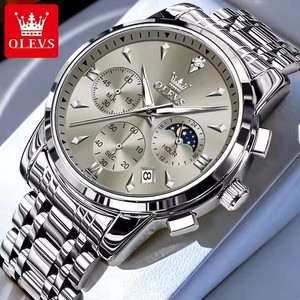   Relojes de Cuarzo 3639 para Hombre, Manecillas Luminosas, Nuevo Diseño de Moda, Tres Esferas, Correa de Acero Inoxidable, Resistente al Agua 3ATM, Relojes para Hombre - Product Image 5