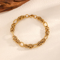 Bracelet tendance style Ins, chaîne épaisse à nœuds vintage, couleur or inaltérable, bijou de poignet audacieux pour filles