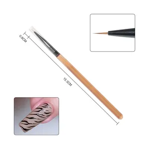Tırnak sanat kısa astar fırça boyalı çizgi çizim fırça yeni sıcak satış kahverengi akrilik kalem