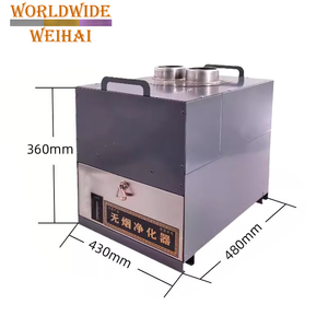 เตาปิ้งย่างไฟฟ้าสเตนเลสสตีลเกาหลีแบบไร้ควัน ใช้ได้สองแบบ พร้อมหม้อชาบูในตัว ควบคุมการทำงานแบบสัมผัสแยกอิสระ สำหรับร้านอาหารบาร์บีคิว - Product Image 5