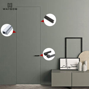 Fabricante de China, marco de aluminio de 50 perfiles, puertas de madera invisibles con bisagras ocultas y cerradura magnética, puerta ecológica, perfil de aluminio - Product Image 1