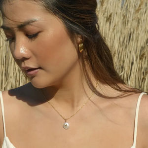 Collana con <span class=keywords><strong>lettere</strong></span> iniziali personalizzate migliori amici regali, collana rotonda di perle d'acqua dolce con lettera - Product Image 3