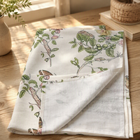 Nappe ronde vintage à imprimé papillon et botanique, couverture de table à manger florale, 305 cm, décoration personnalisée pour la maison, tissu tissé