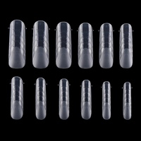 Nouvelles formes d'ongles en cristal extensibles, 120 pièces/boîte, avec support en papier sans échelle, plastique, double, pour extension d'ongles artificiels