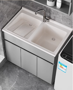 <span class=keywords><strong>Lavadora</strong></span> de balcón Integrado todo el gabinete de <span class=keywords><strong>aluminio</strong></span> gabinete de fregadero de lavandería combinado con gabinete - Product Image 2