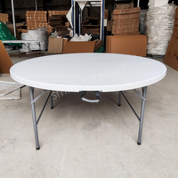 Table pliante portable en plastique - Tables pliantes robustes rondes et rectangulaires pour la maison, le camping et les fêtes en plein air