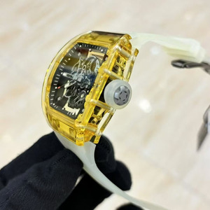 High-quality business high-<b>end</b> transparent case, rubber strap, waterproof skeletonized multi-functional men's mechanical watch - Product Image 4