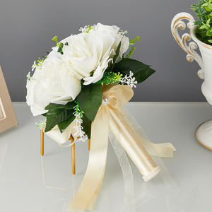 Cadeaux de Mariage pour Invités Anniversaire Saint-Valentin Décoration de Mariage <span class=keywords><strong>Bouquet</strong></span> de Fleurs à la Main pour la Mariée - Product Image 6