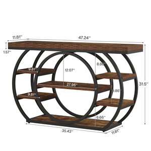 Table <span class=keywords><strong>console</strong></span> Tribesigns de 47 pouces, table d'entrée industrielle à 5 niveaux avec structure en métal, table étroite pour canapé, tables d'appoint derrière le canapé - Product Image 6