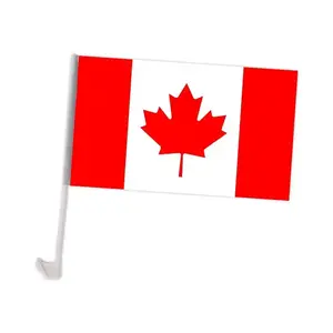 Grosir disesuaikan Digital percetakan poliester 30*45 cm perayaan Kanada jendela mobil bendera untuk dekorasi