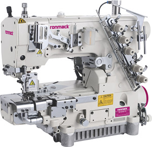 Máquina de Coser Interlock de Alta Velocidad RONMACK RM-8700T-FL con Cama Cilíndrica, Cuchilla Izquierda y Alimentación Superior e Inferior - Product Image 1