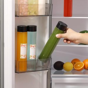 Bouteilles avec couvercles, bouteille à boisson ronde vide, réutilisable, adaptée à l'eau, au jus, au thé, au lait et autres boissons maison, transparente - Product Image 5