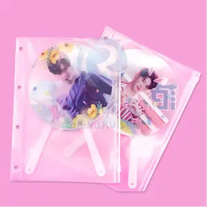Customized Promotional PP Plastic Fan with Handle For Sale (4 Ring Binder)