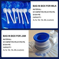 Sacs BIB aseptiques avec valve, tailles personnalisées, étanchéité renforcée, anti-poussière, pour l'emballage alimentaire, des boissons, du café, du vin et des jus
