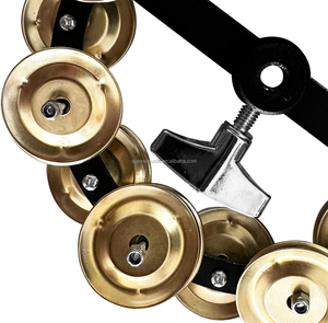 Tamburello Hi-Hat con doppia fila Jingles in acciaio inox per suonatori di batteria - Product Image 2