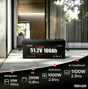 Batterie au lithium LiFePO4 Enlzh haute capacité 51,2 V 100 Ah à décharge profonde avec BMS intelligent pour applications solaires, marines, chariots de golf et sauvegarde domestique - Product Image 4