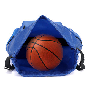 <b>Drawstring</b> <b>Backpack</b> Large Capacity Solid Color For Travel Sports Basketball Swimming Training Storage - Product Image 4