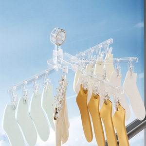 X Shape Suction Cup Drying Rack With Clips Wall Mounted Multi Functional Underwear And Sock Hanger For Balcony Storage - Product Image 1