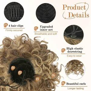 Perruques Xingyuan, postiche synthétique bouclé, chignon à grosses boucles, style K-silk P-silk FQ pour femmes - Product Image 4