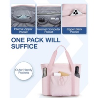 Tas Tangan Lipat Wanita Colefa, Tas Travel Bahan Nilon, Penyimpanan Laptop & Buku, Tas Travel Pantai & Gym, Tas Tote Besar Warna Pink