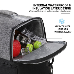Double Compartments Cooler Insulation Lunch Bag with Shoulder Strap for Unisex - Product Image 3