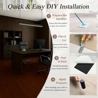 Suelo Vinílico Autoadhesivo Moderno Impermeable de 1.6mm con Diseño de Madera, Rollo Grueso para Bricolaje, para Cocina, Dormitorio, Comedor, Oficina, Uso Interior