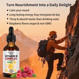Suplementos Dietéticos de Vitamina <span class=keywords><strong>B</strong></span> Compleja OEM Personalizados, Absorción Rápida, Apoyo Inmunológico, Vitamina <span class=keywords><strong>C</strong></span>, B12 en Gotas Líquidas - Product Image 2