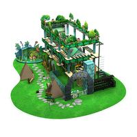 Parc d'aventure commercial Parcours de corde personnalisé Escalade Équipement de terrain de jeu intérieur pour enfants avec mur d'escalade