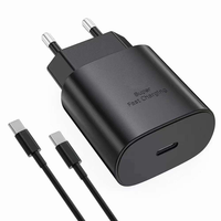 Chargeur PD PPS 25W, prise EU, adaptateur secteur USB-C, charge super rapide 3A, câble USB-C, prise en charge OEM, téléphone portable, écouteurs