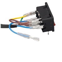 Harness Kabel Tembaga Berlapis PVC untuk Stopkontak AC Dilengkapi Sakelar Rocker Empat Kaki 2-kecepatan untuk Kabel Penghubung Daya Desktop 3D