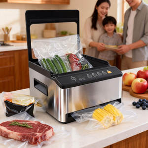 Machine de mise sous vide à <span class=keywords><strong>chambre</strong></span> 2 en 1 CVS101 pour aliments humides, machine de mise sous vide pour viande, compacte avec barre de mise sous vide de 11 pouces - Product Image 1